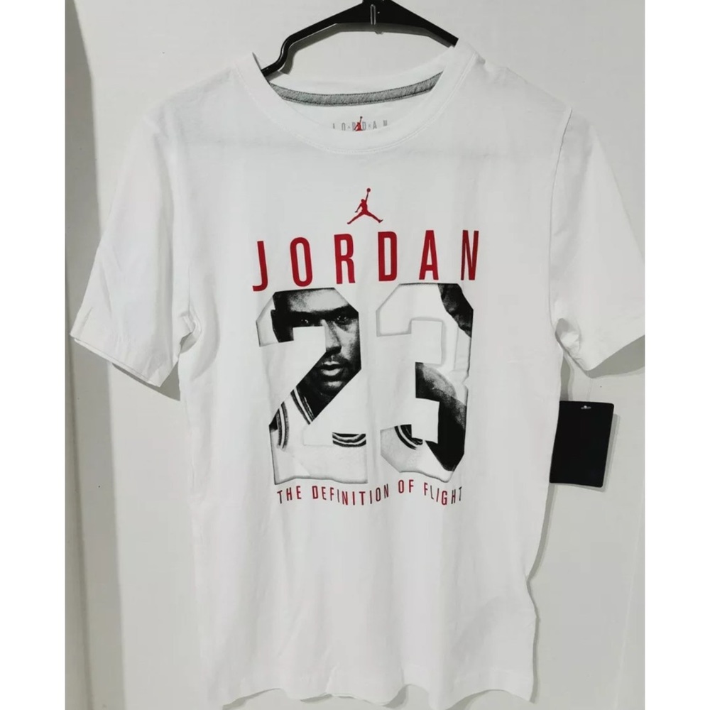 ❌SOLD❌️Nike Air Jordan 23 Air Hero Jumpman Boys T-Shirt Size Large White NWT NEW